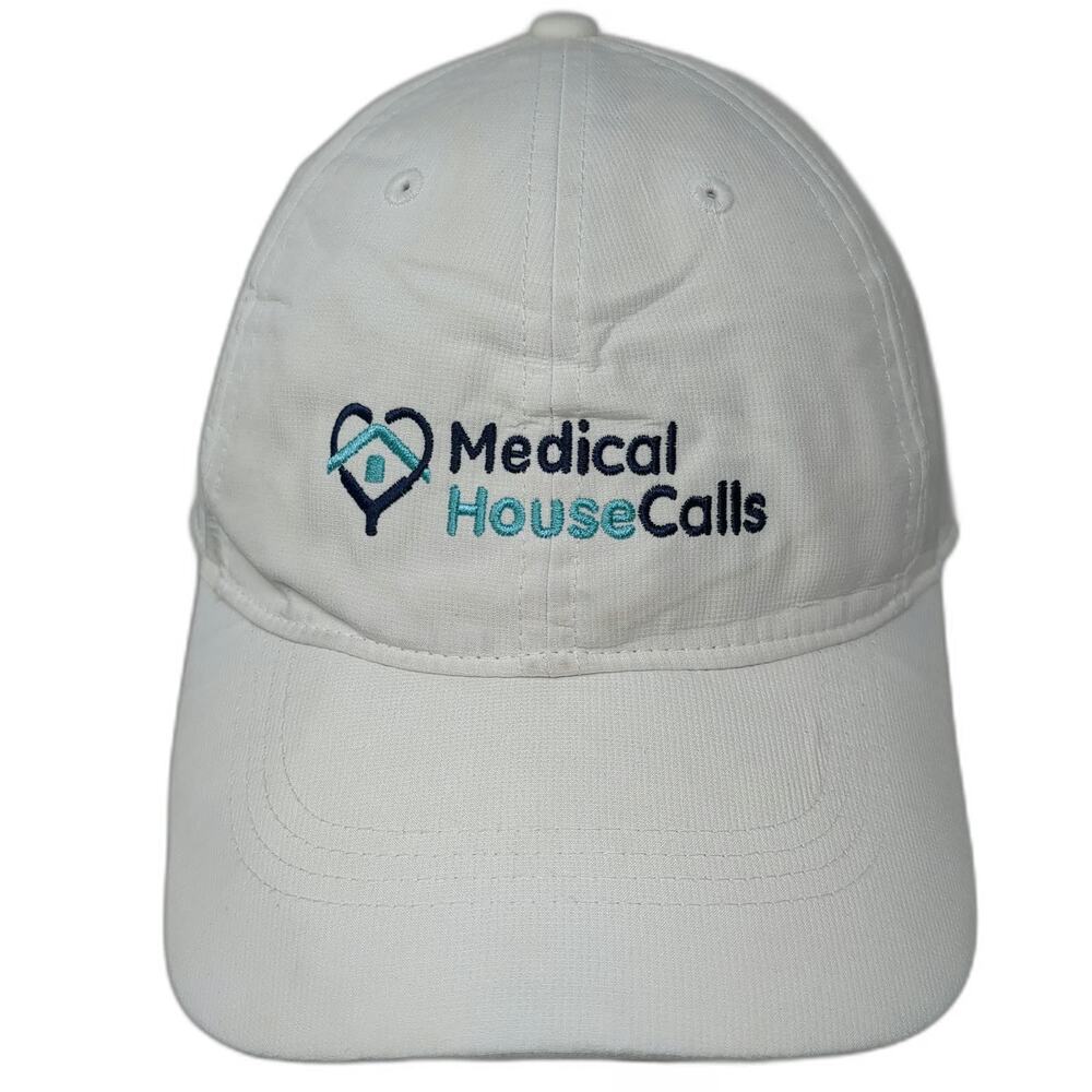 Nike Baseball Cap White One Size Strapback Dri-FIT Medical HouseCalls Logo Hat
